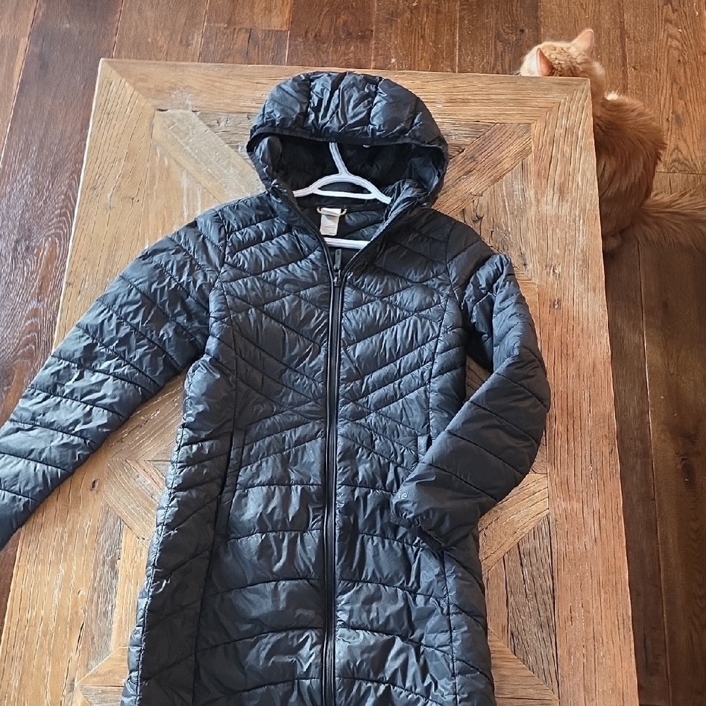 Lole Black Quilted Hooded Coat